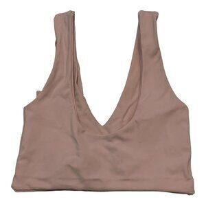 Montce Bikini Top Womens S Light Pink Pullover Tie Front Neutral Classic Swim